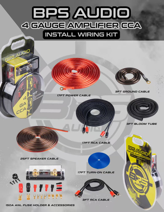 BPS AUDIO 4 Gauge Amplifier Install Kit – Premium CCA
