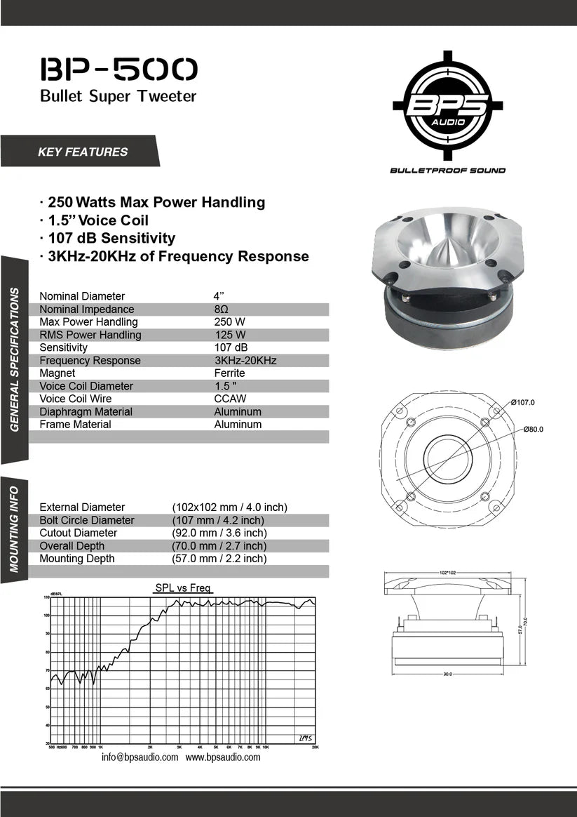 Bullet Super Tweeter BP-500