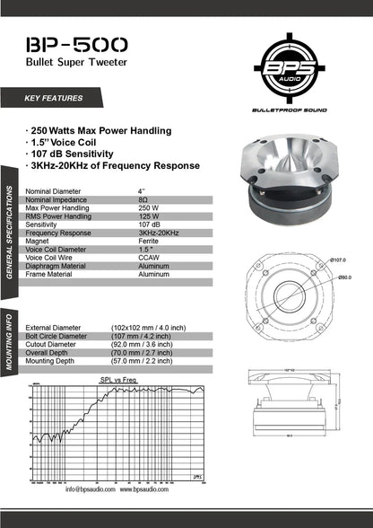 Bullet Super Tweeter BP-500